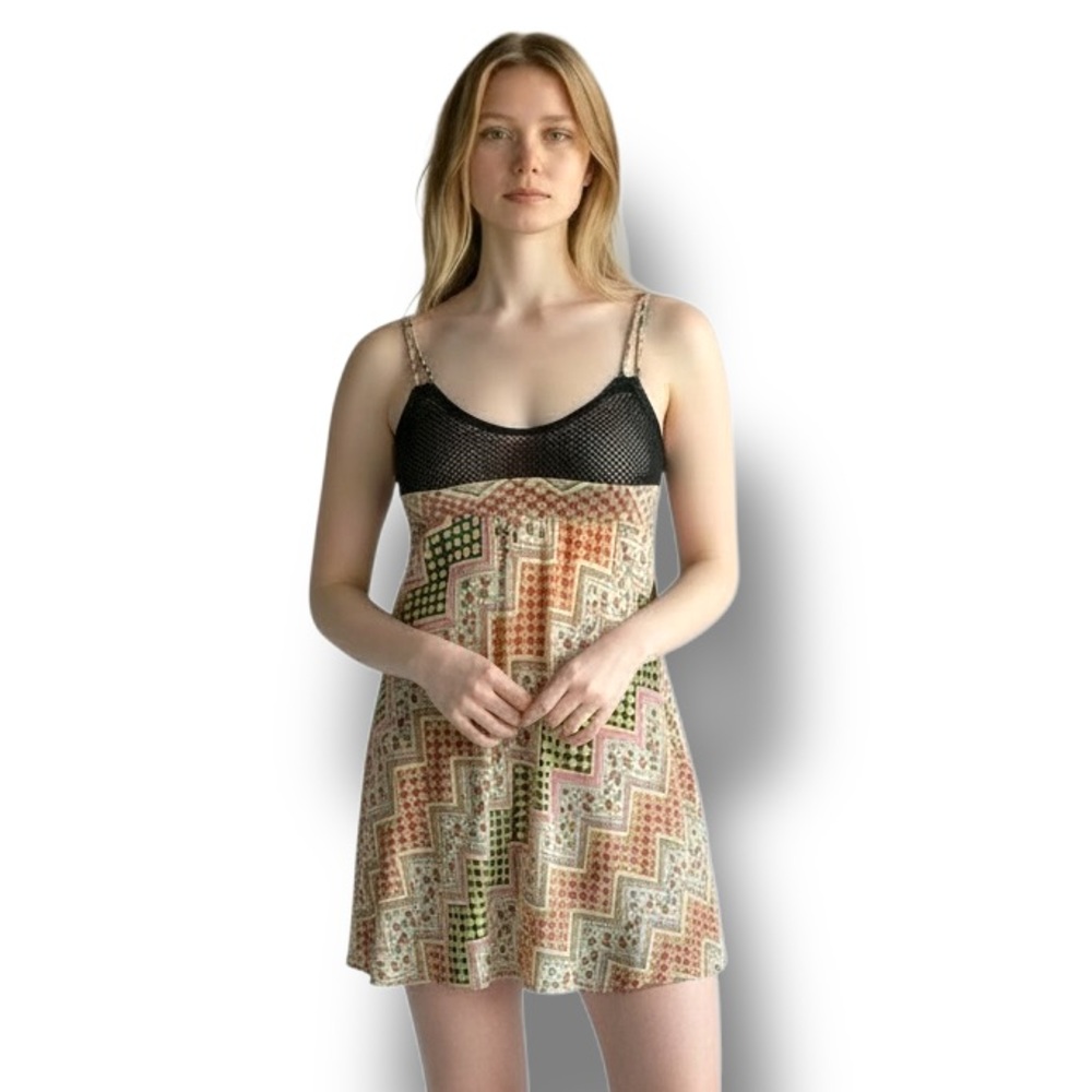 Free People Vintage Women’s Smocked Fit & Flare Cami Tank Mini Dress, Size XS